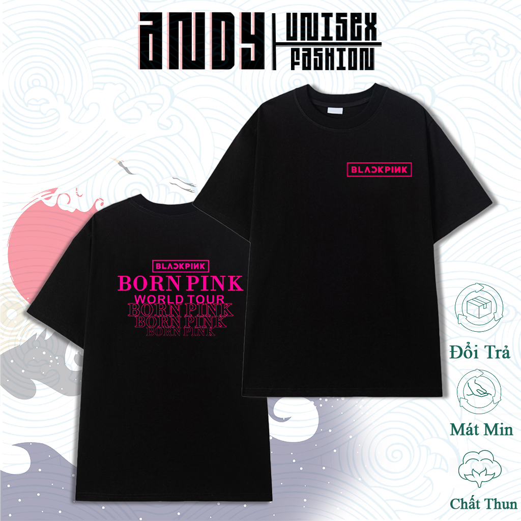 Bst áo thun black pink born pink world tour blink blackpink