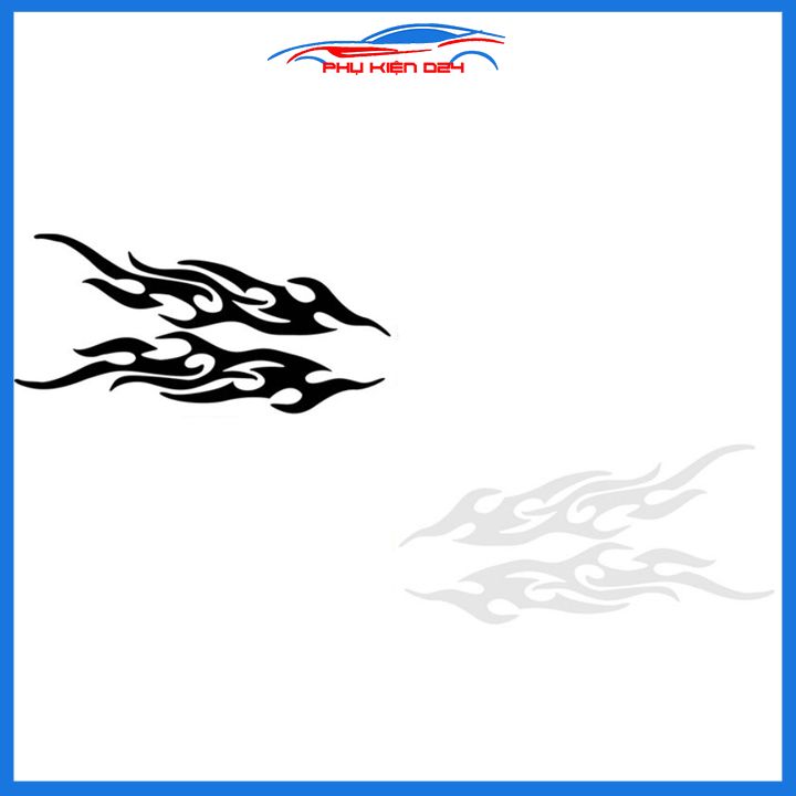 Bộ 2 nhãn dán xe hình ngọn lửa Flame, decal, tem dán trang trí ô tô cực chất