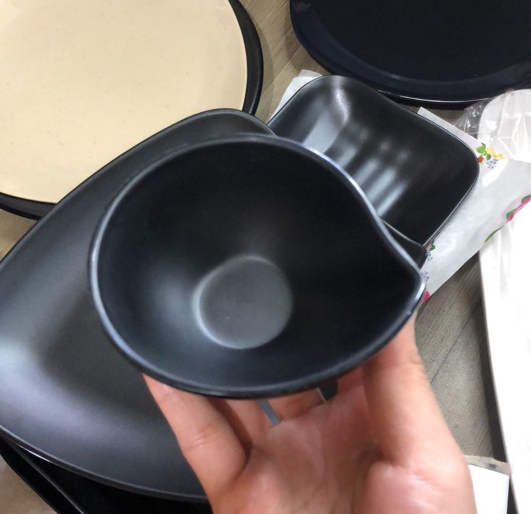 Chén đựng nước chấm nhựa Melamine nhám đen/nhám xám/nhám nâu