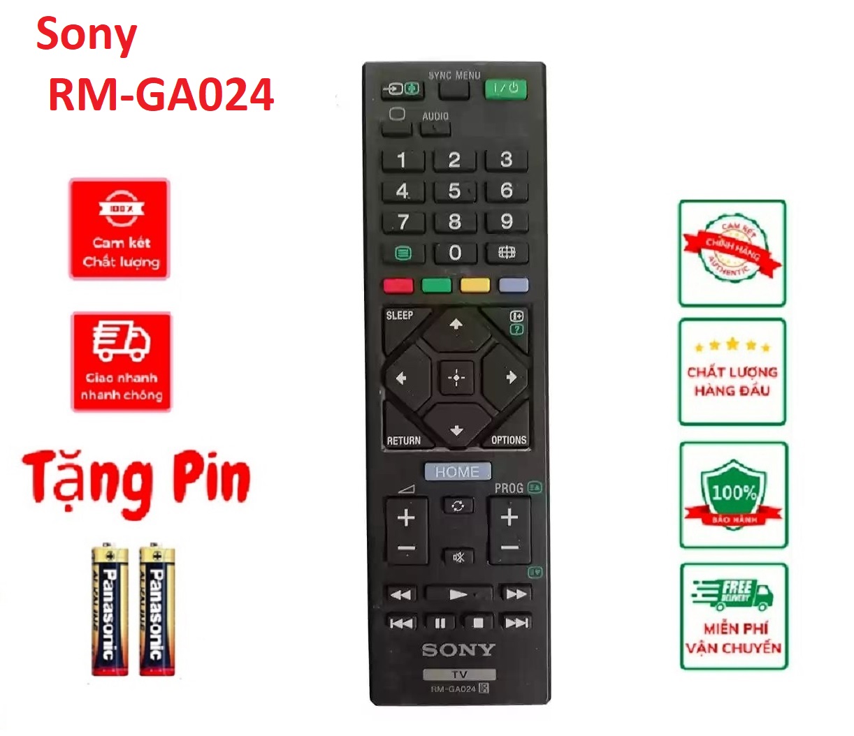 Điều khiển tivi sony ngắn RM-GA024 hàng chính hãng - Tặng pin!
