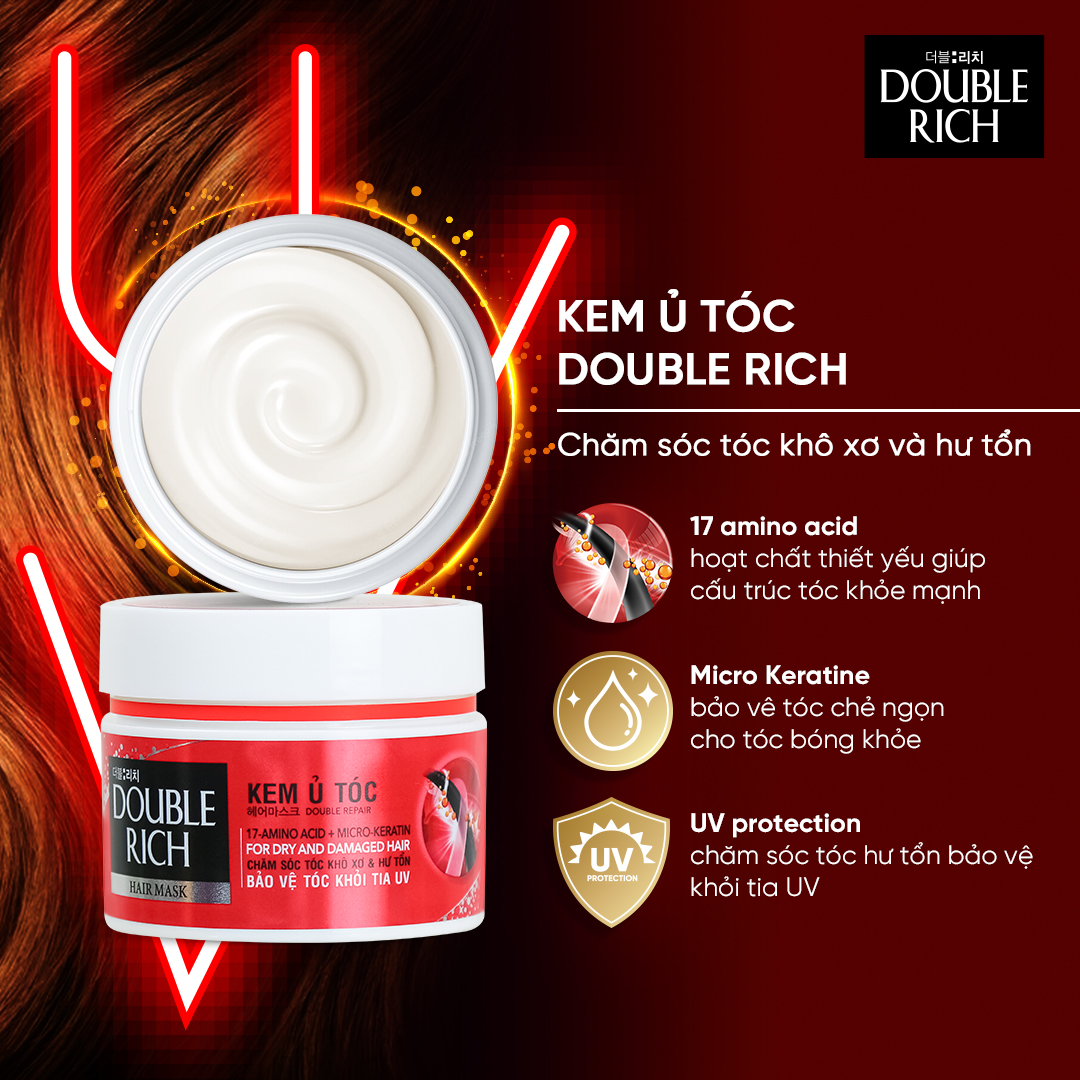 Kem ủ tóc phục hồi Double Rich chăm sóc tóc khô sơ và hư tổn 150ml