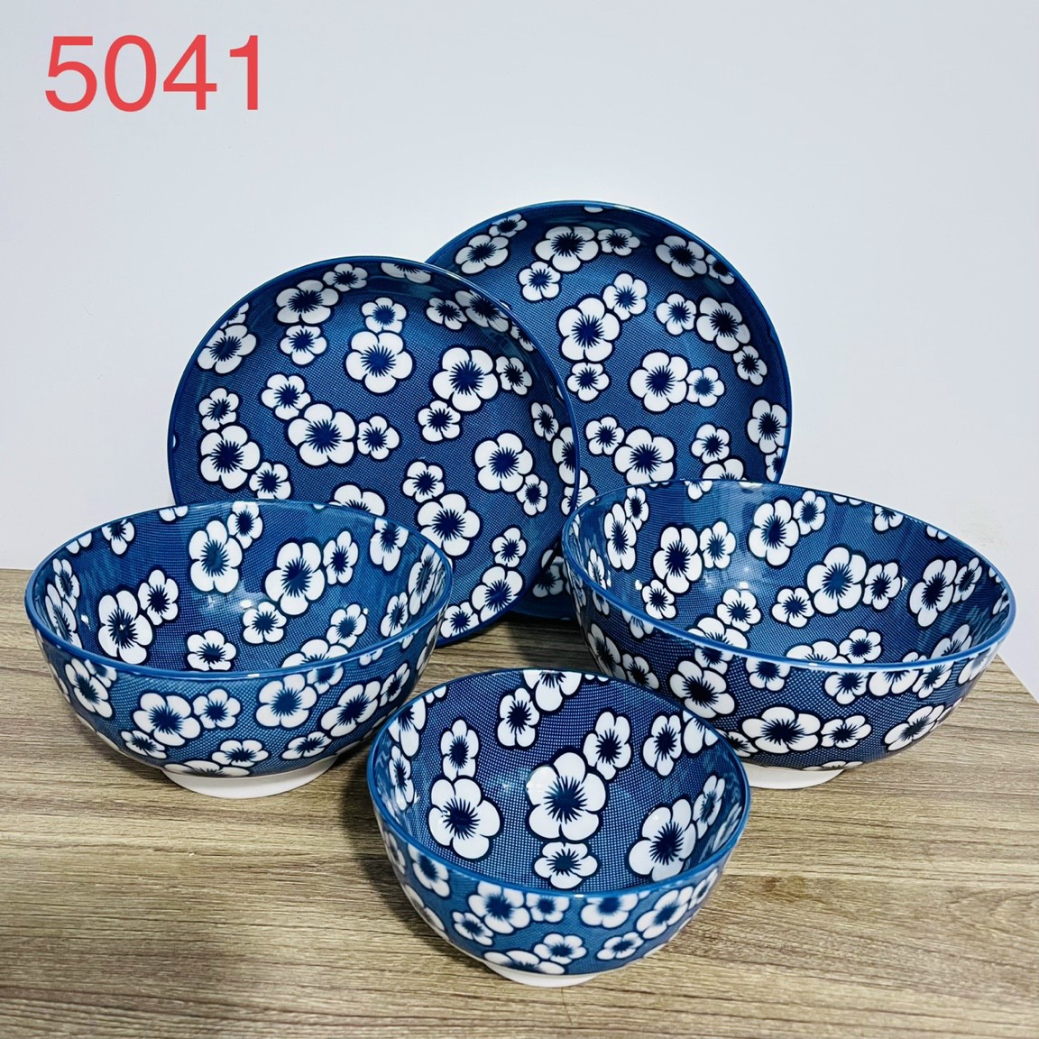 Bộ 10 chén cơm gốm sứ hoa văn Giả cổ