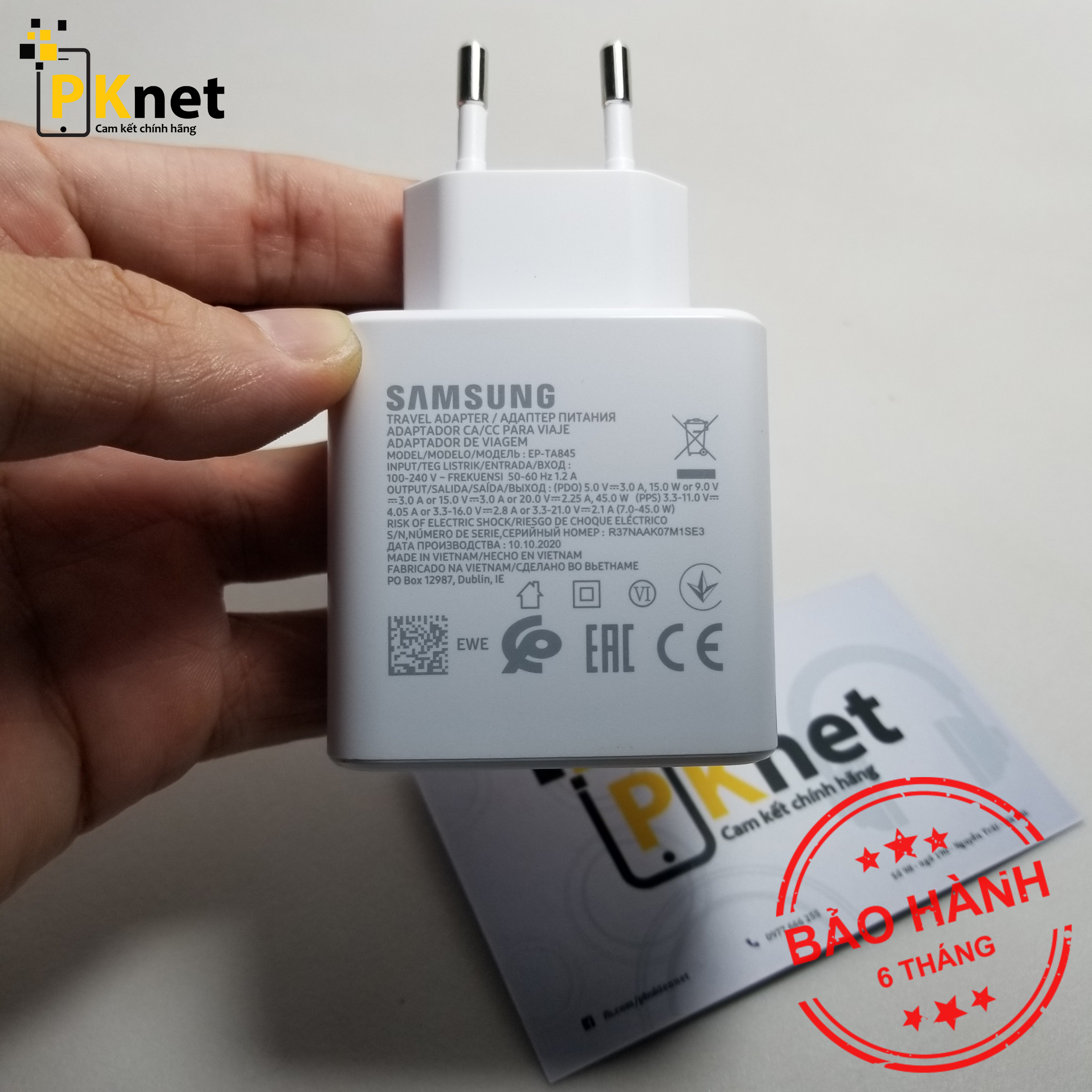 Củ sạc siêu nhanh Samsung 45W chính hãng dành cho Note10 plus/S20/Note20
