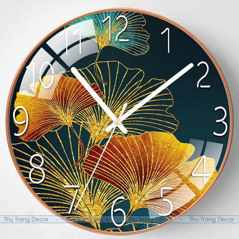 Đồng hồ tròn treo tường decor, đồng hồ tráng gương 5d cao cấp