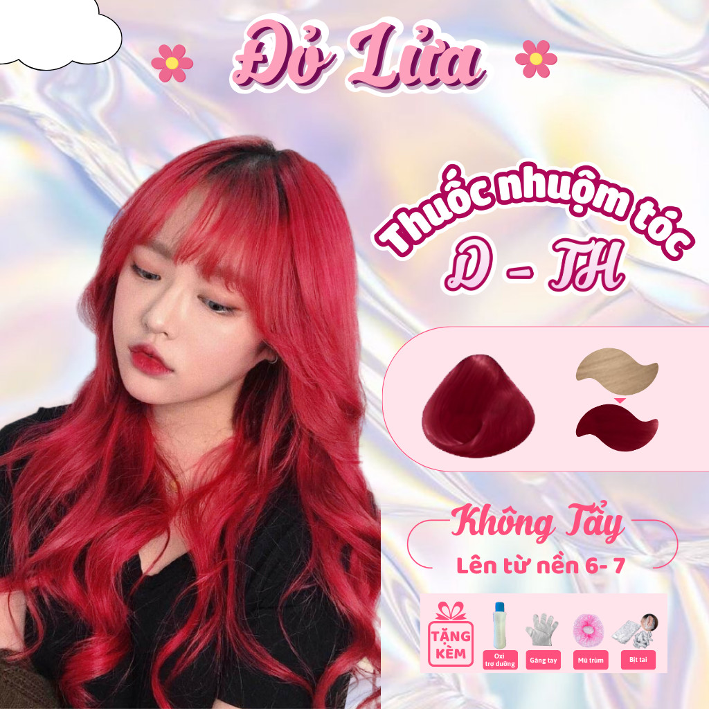 Thuốc Nhuộm Tóc Màu Đỏ Lửa (RED FIRE) - Cần Tẩy Tóc - Thuốc Nhuộm Tóc D-Th