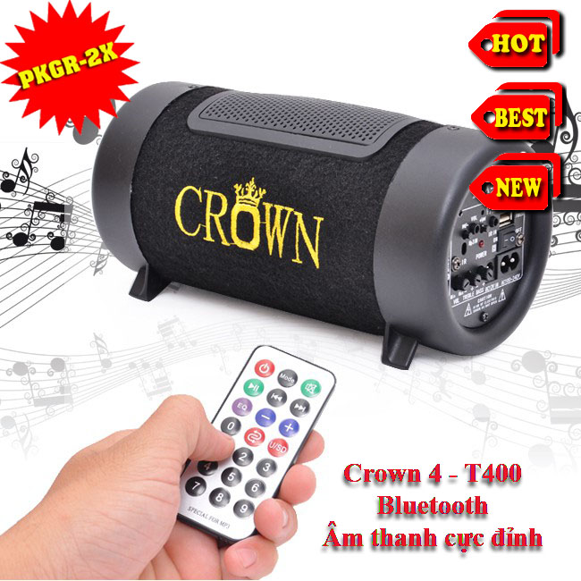 Loa xe tải crown 4, nghe nhạc thẻ nhớ, usb, bluetooth, cắm điện trực tiếp 12v - 220v