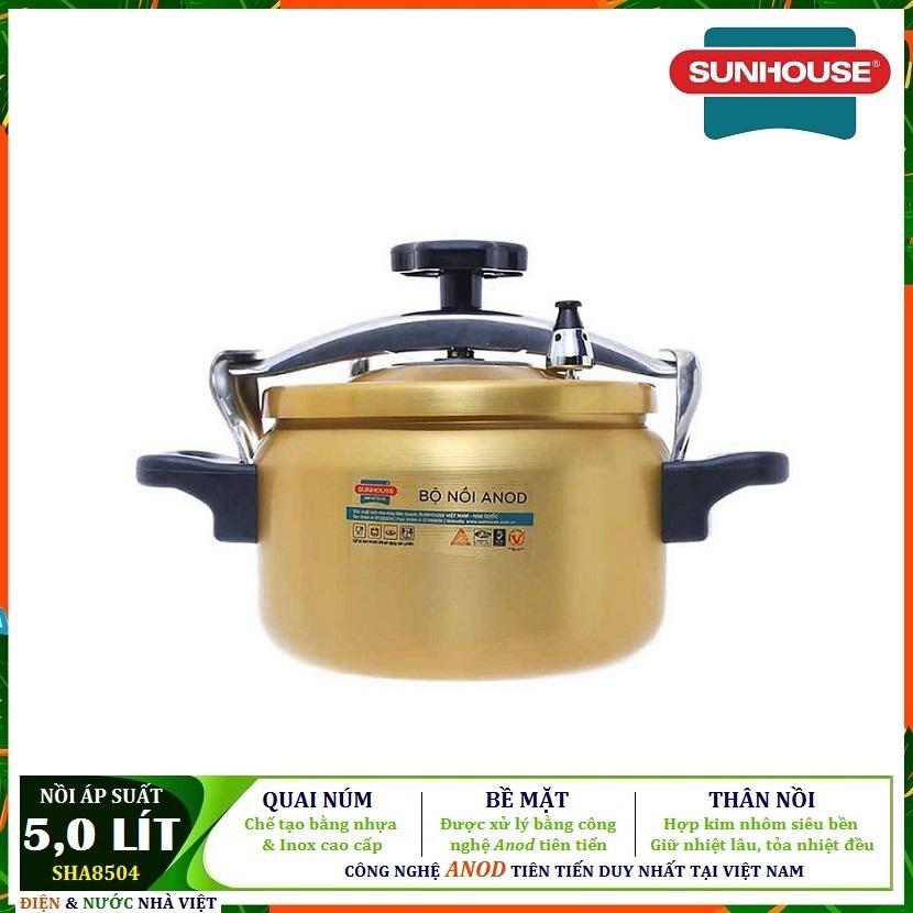 NỒI ÁP SUẤT ANOD CƠ 3,5 LÍT - 5 LÍT - 6 LÍT SUNHOUSE SHA 8354 - SHA 8504 - SHA8604