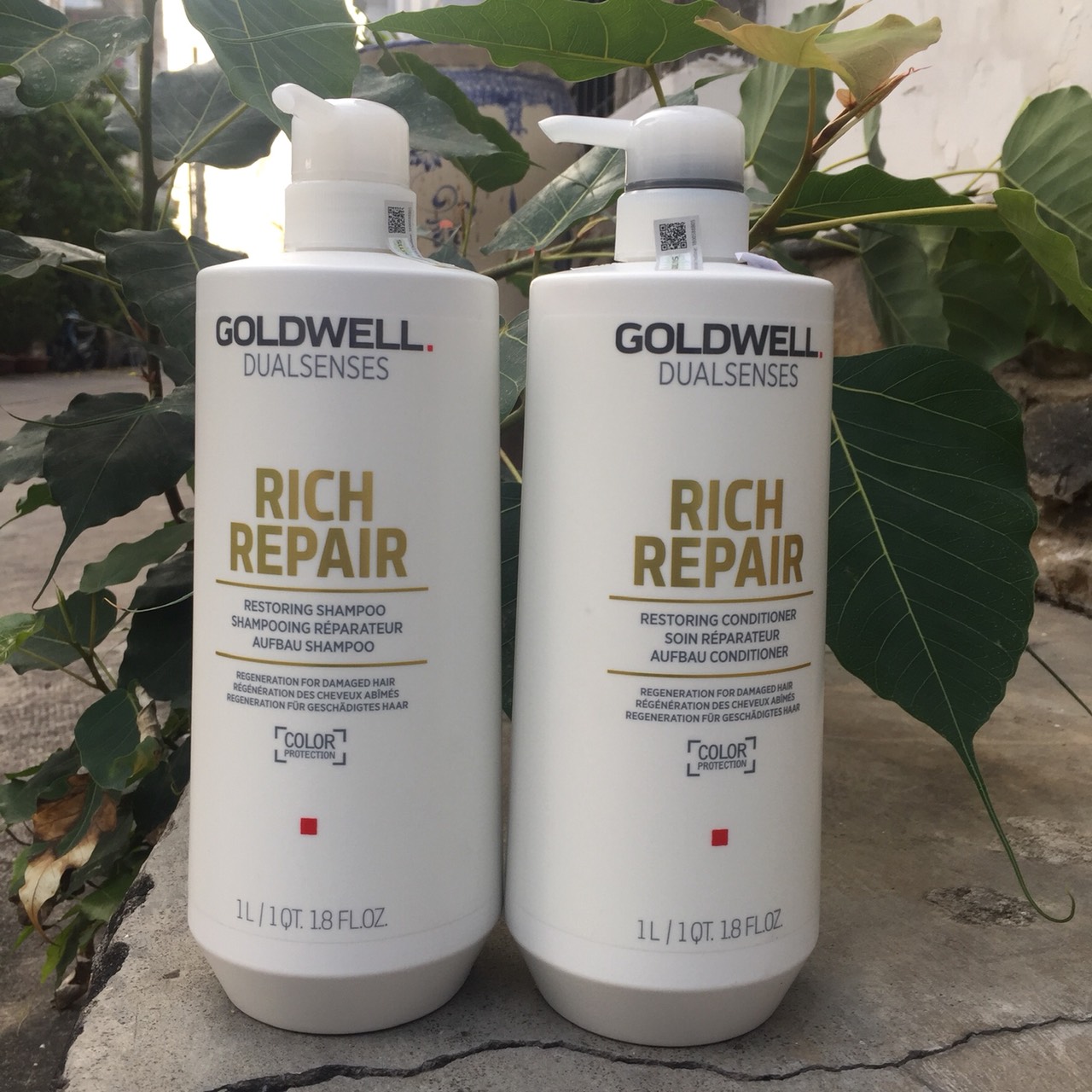 [HCM]Dầu gội xả Goldwell Dualsenses Rich Repair Đức chăm sóc tóc hư tổn (2x1000ml)