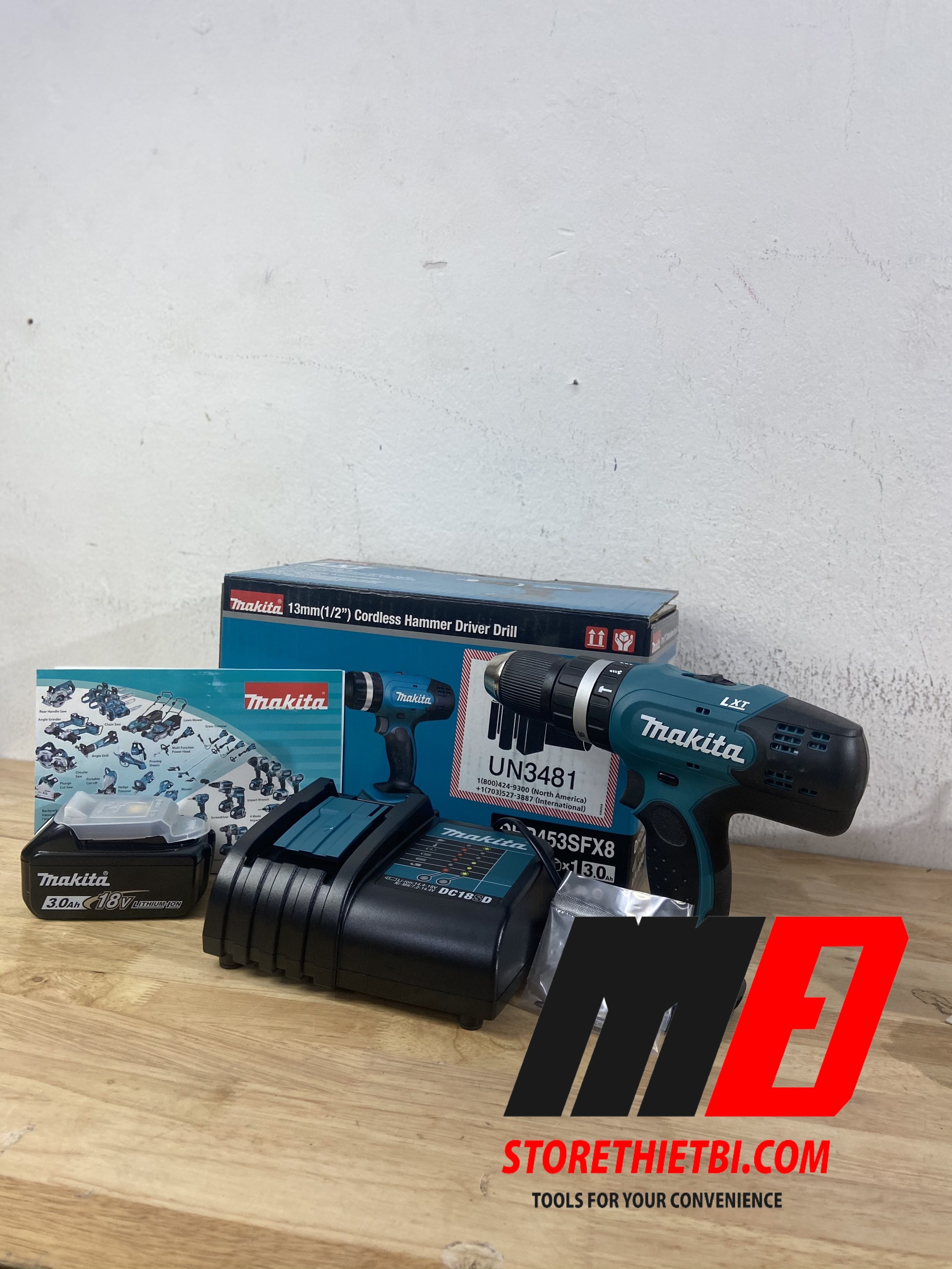 [HCM]Máy khoan bắt vít MAKITA DHP453SFX8 (18V 3.0AH)