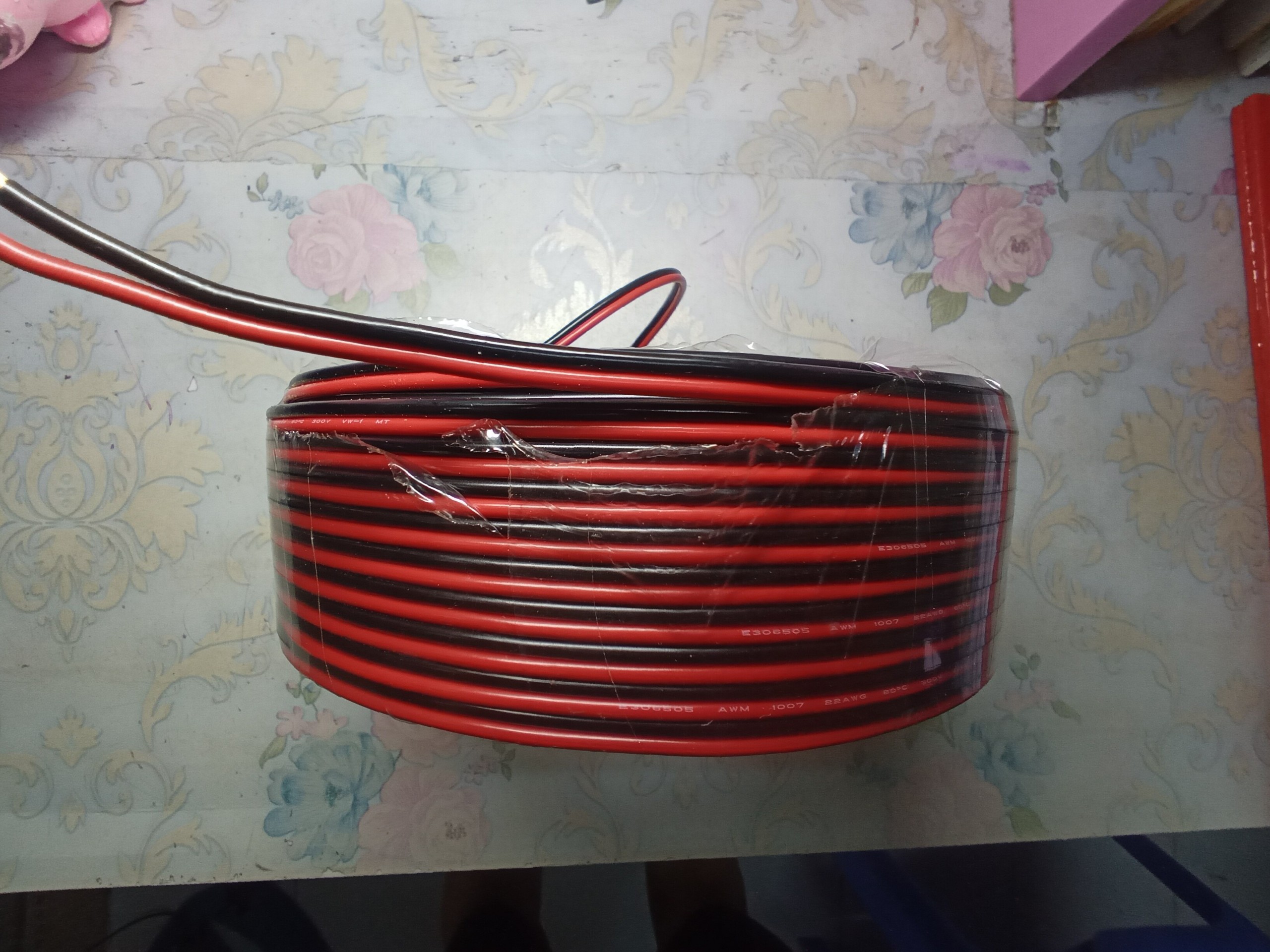 Dây điện đôi mềm đỏ đen 22AWG tính theo mét