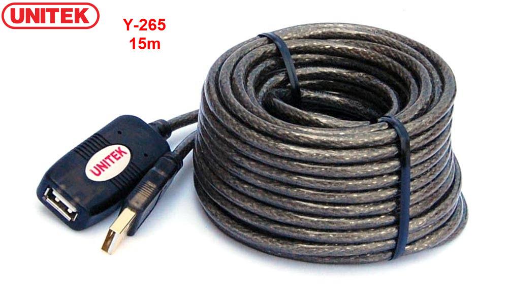 Unitek Y-265 USB Extension Cable with Chip 15m (Black)