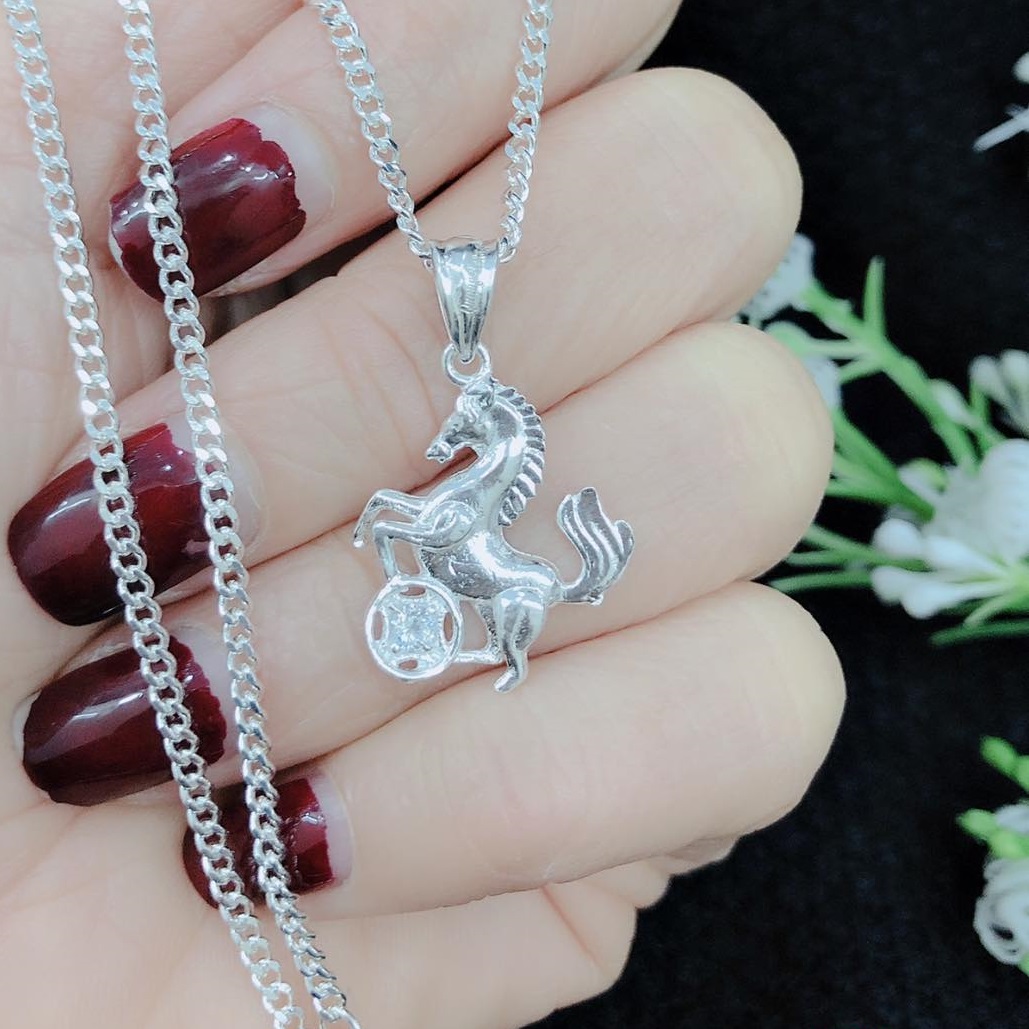 Mặt dây chuyền bạc ta hình con ngựa MS05e