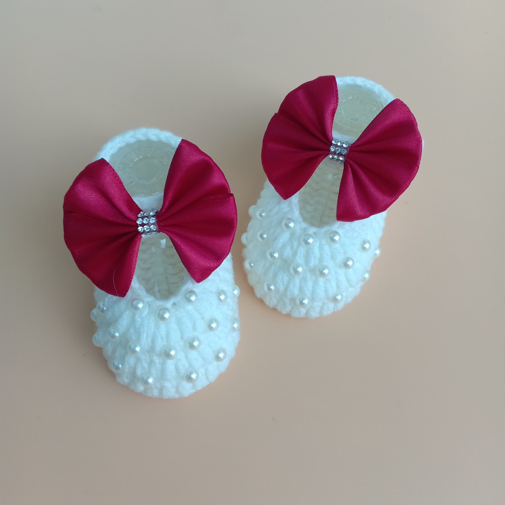 Giày len handmade cho bé gái dưới 15 tháng