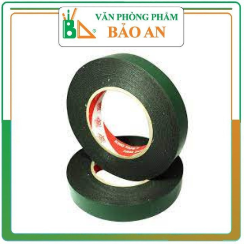 Băng dính 2 mặt xốp xanh đen 2cm