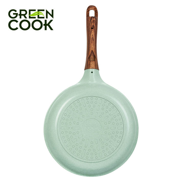 Chảo đúc đáy từ chống dính men đá ceramic xanh ngọc 20 cm Green Cook GCP06-20IH công nghệ Hàn Quốc - Hình ảnh 5