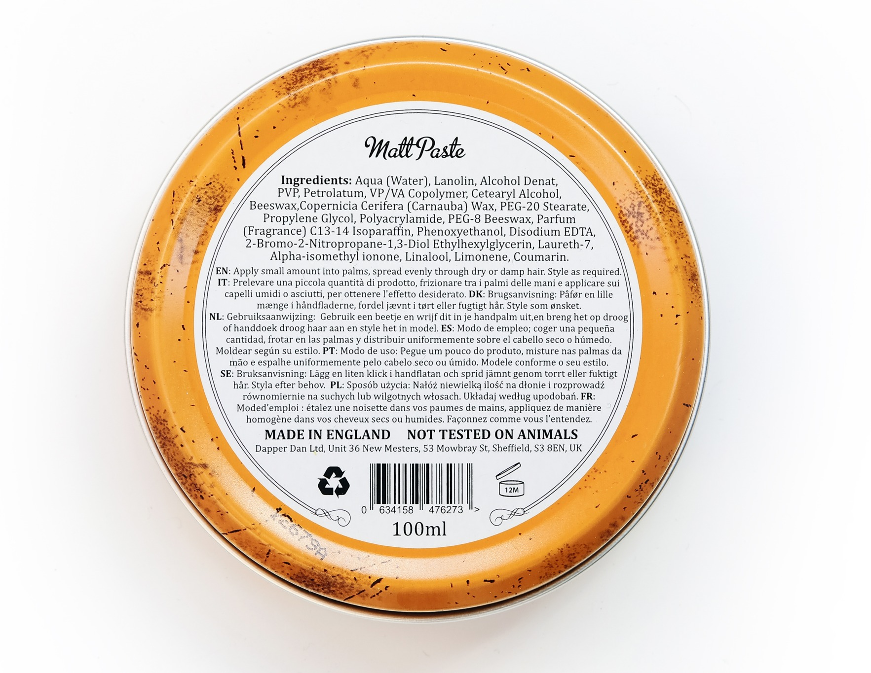 Sáp vuốt tóc Dapper Dan Matt Paste - 100ml