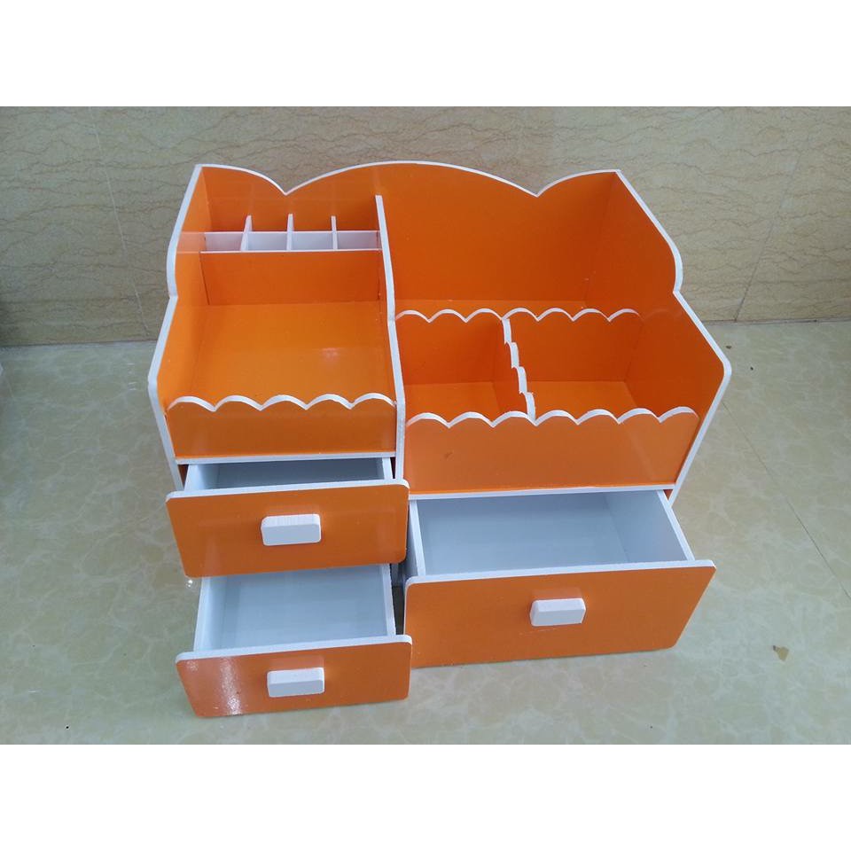 Kệ mỹ phẩm lượn sóng màu trắng