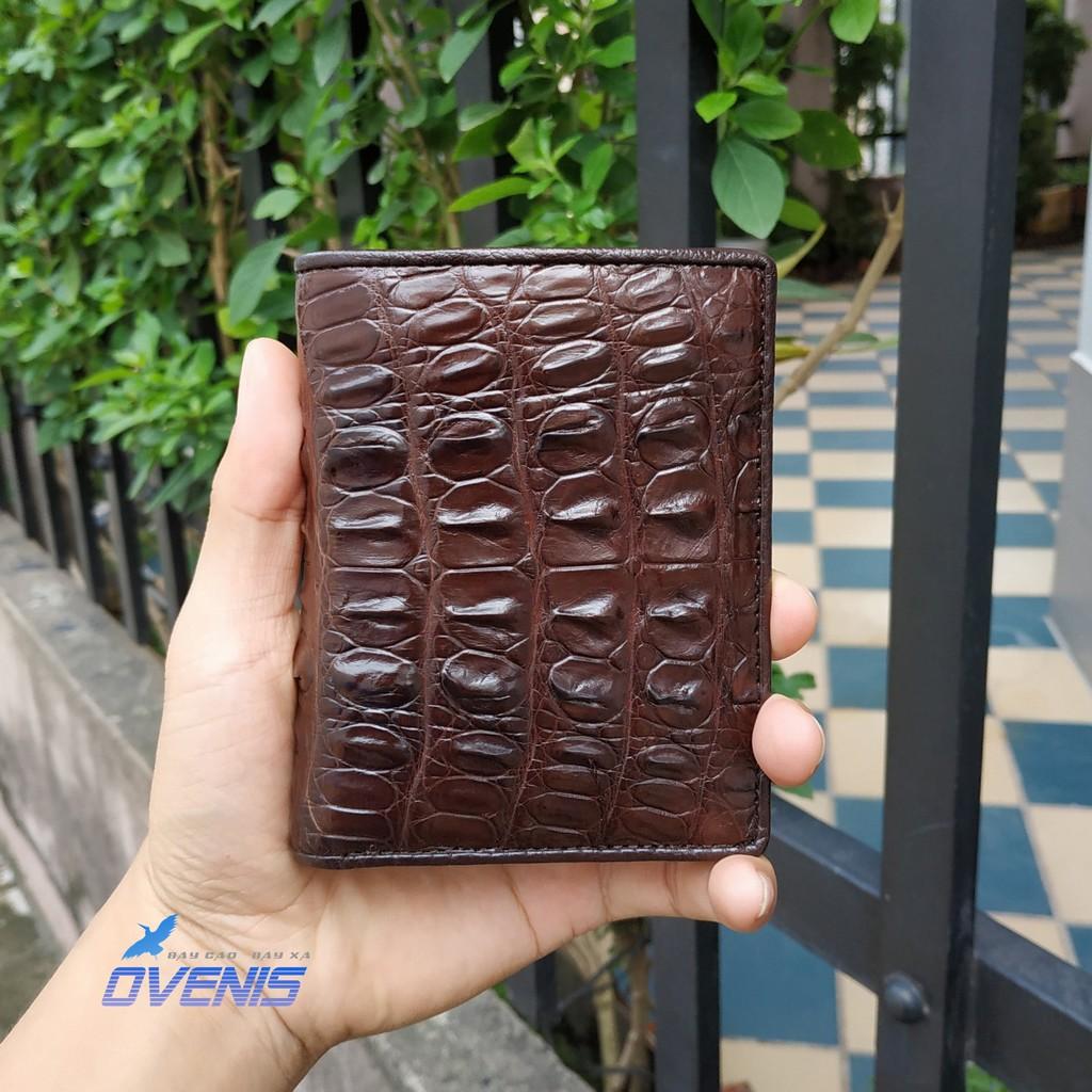 [FREE SHIP] Ví Cá Sấu Dáng Đứng 2 Mặt Sang Trọng. Da Cá Sấu Thật 100%