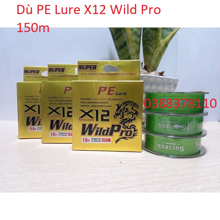 Dây Dù Câu Cá PE Lure X12 Wild Pro 150m
