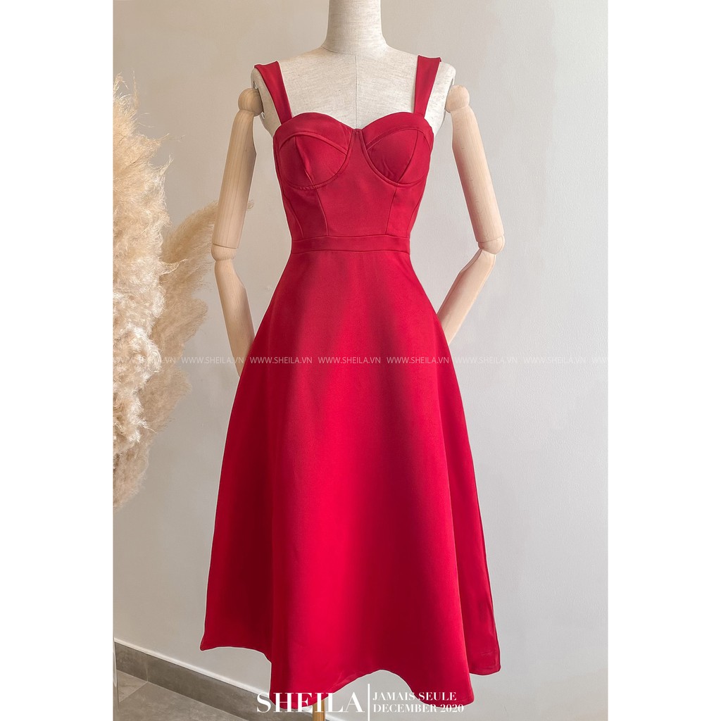 Sheila Đầm 2 Dây Cúp Ngực Wire Dress