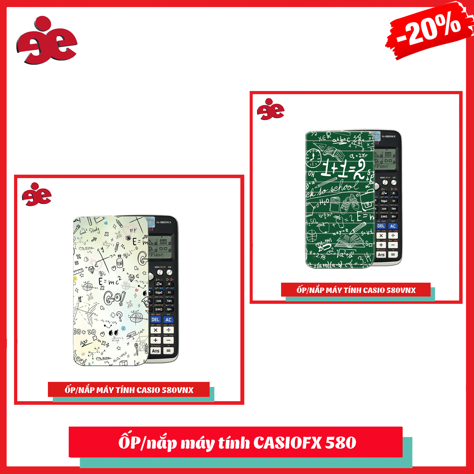 ỐP MÁY TÍNH CASIOFX 580 VNX - TOÁN HỌC
