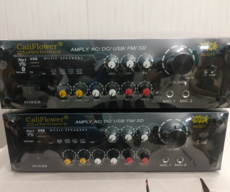 Amply mini CaliFlower Bx2277 DC 12V, AC 220V, USB, FM, SD, Bluetooth
