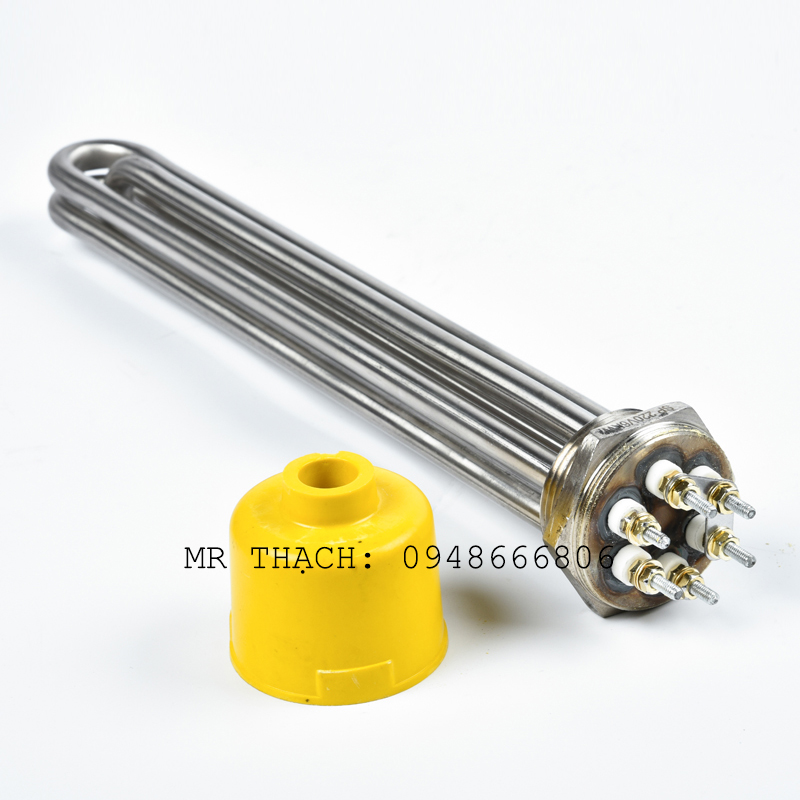 Điện trở đun nước cục ren inox 304 phi 48 chiều dài 40cm công suất 15KW