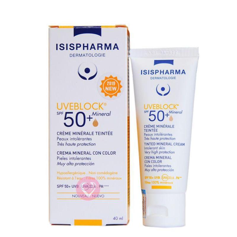 Kem chống nắng màu da, dành cho da thường UVEBLOCK SPF50 Mineral Tinted Cream 40ml Isis Pharma