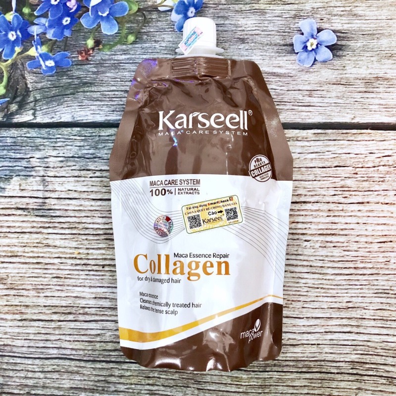 Dầu Hấp - Ủ- Xả Phục Hồi Tóc Collagen Karseell Maca Dạng Túi 500ML nhập khẩu