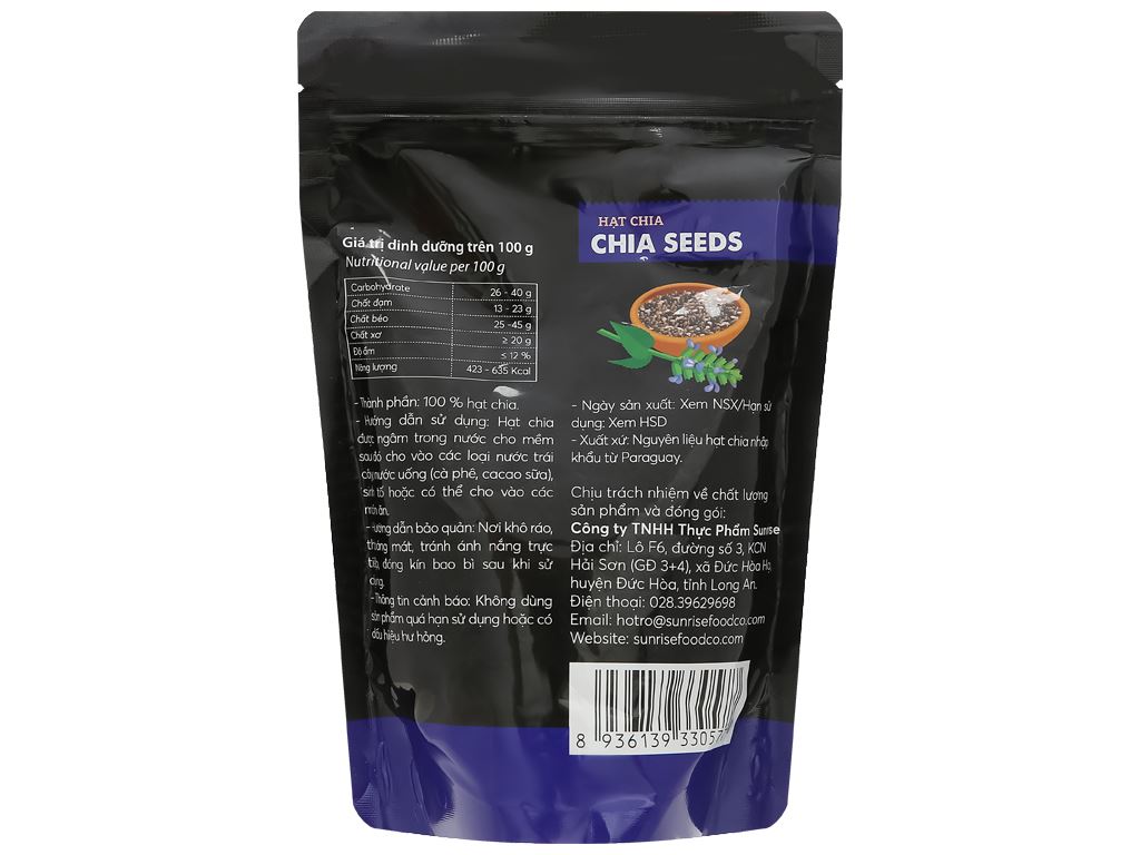 Hạt chia Sunrise gói 300g B102