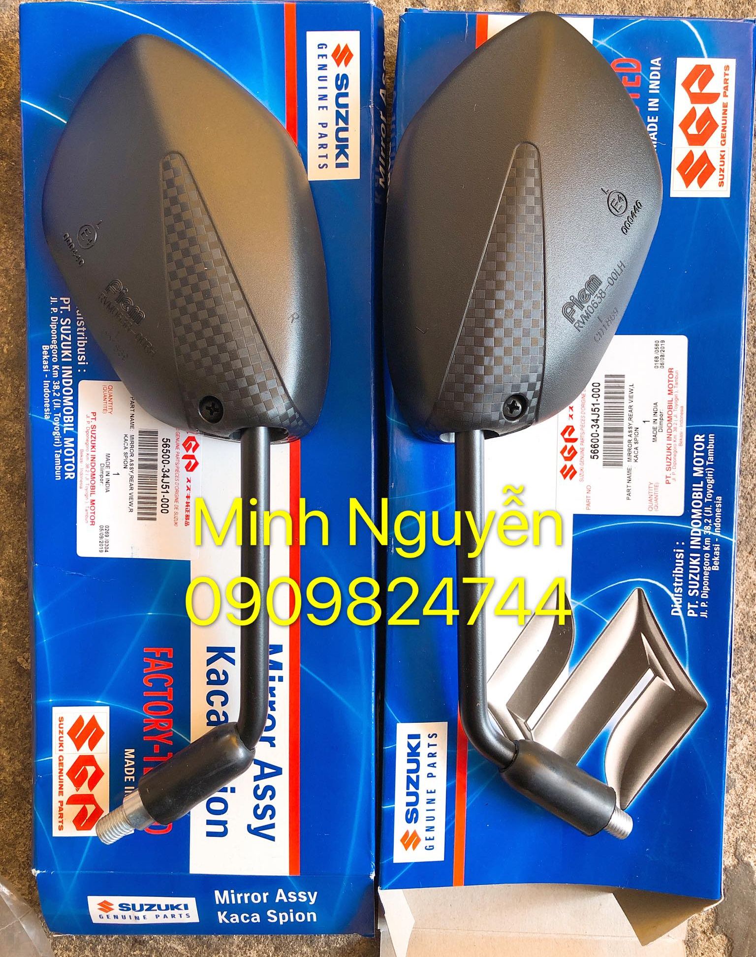 Kính hậu xe satria/ raider fi CHÍNH HÃNG SUZUKI