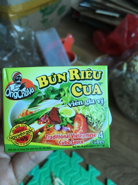 Gia vị bún riêu cua ông Chà Và 1 hộp 4 viên