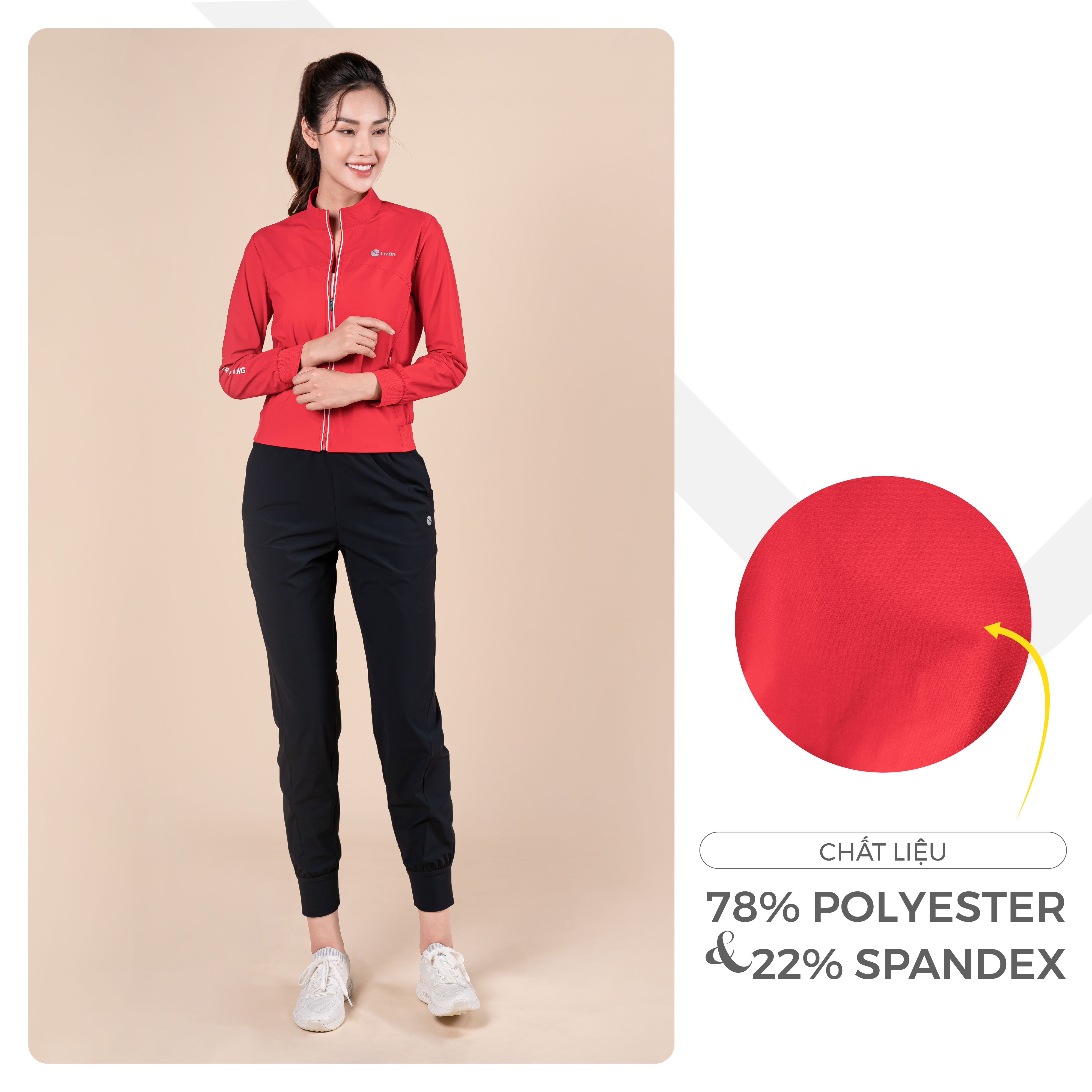 Áo Jacket Nữ 1 Lớp Mềm Mịn Co Giãn Livan Sport Cao Cấp