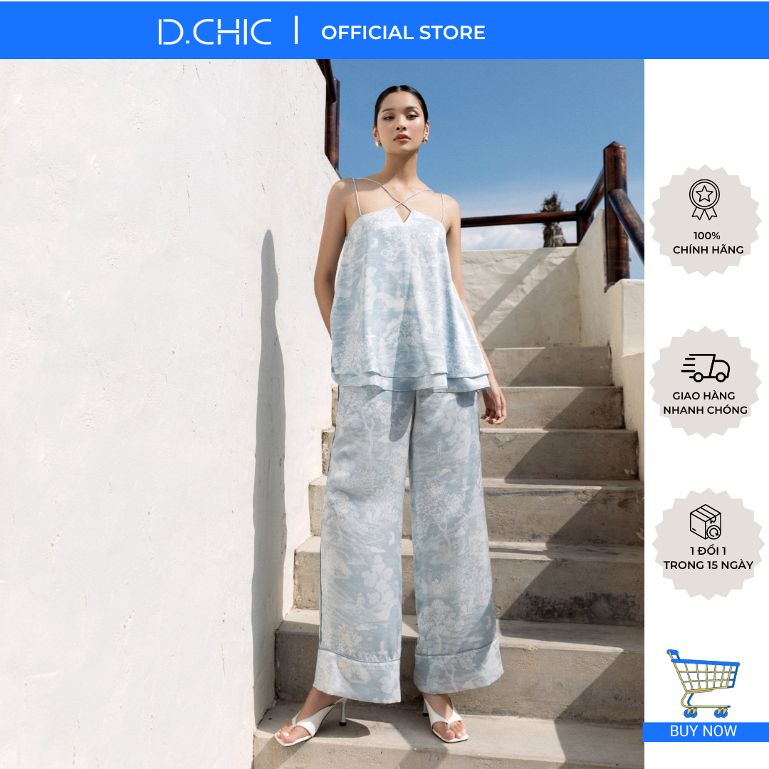 D.CHIC Quần dài suông phối viền MS: 482587