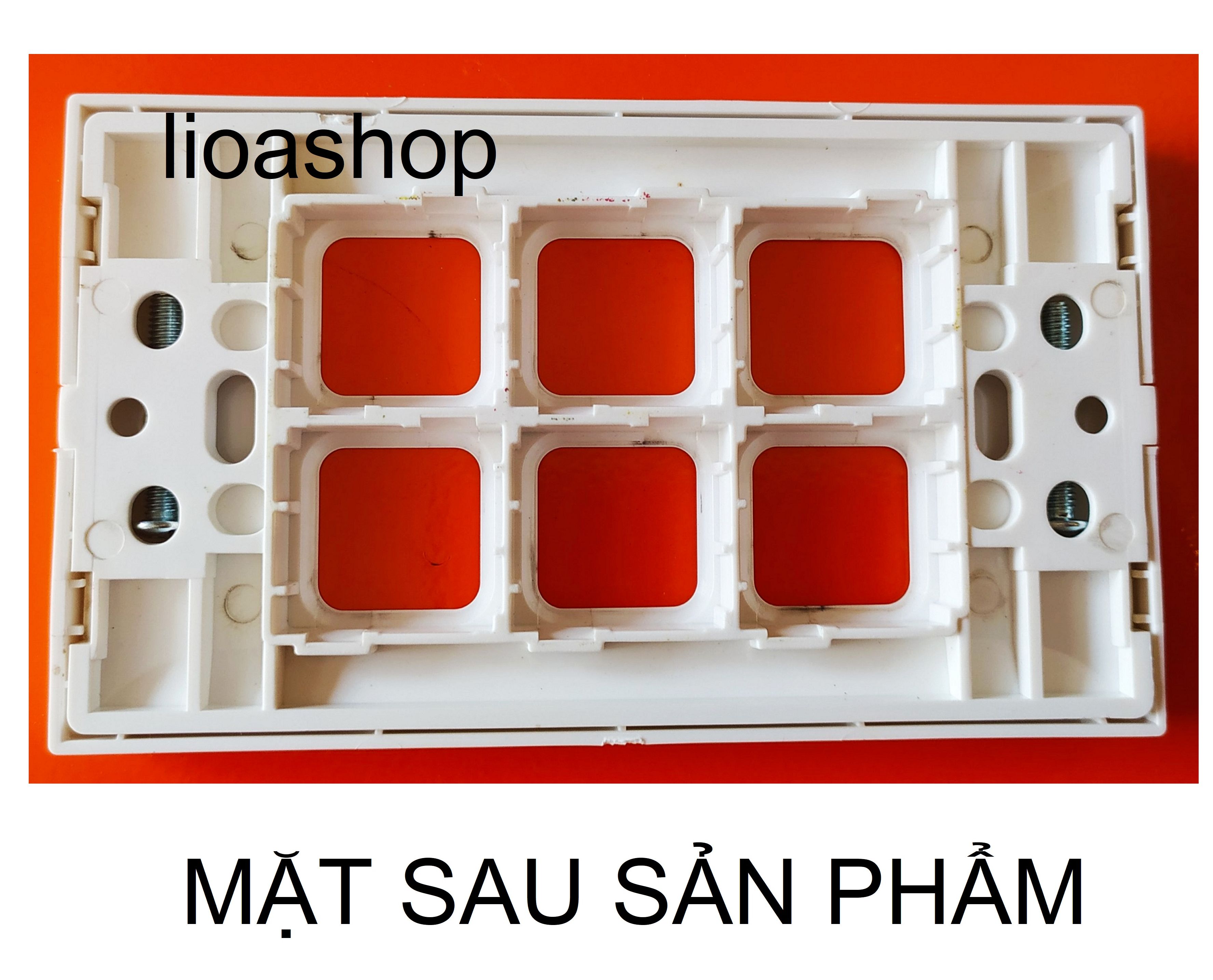 MẶT CÔNG TẮC 6 LỖ VUÔNG CHỮ NHẬT LiOA