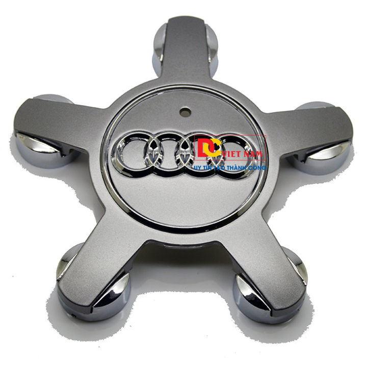 1 chiếc logo chụp mâm, lazang bánh xe ô tô, xe hơi Au.di đường kính 135mm A6Q5135 ( Màu Xám)