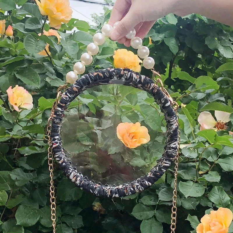 [Có Video Hướng Dẫn] Set Nguyên Liệu DIY Làm Túi Đeo Vai Handmade Trong Suốt Quai Ngọc Dáng Tròn - EB79