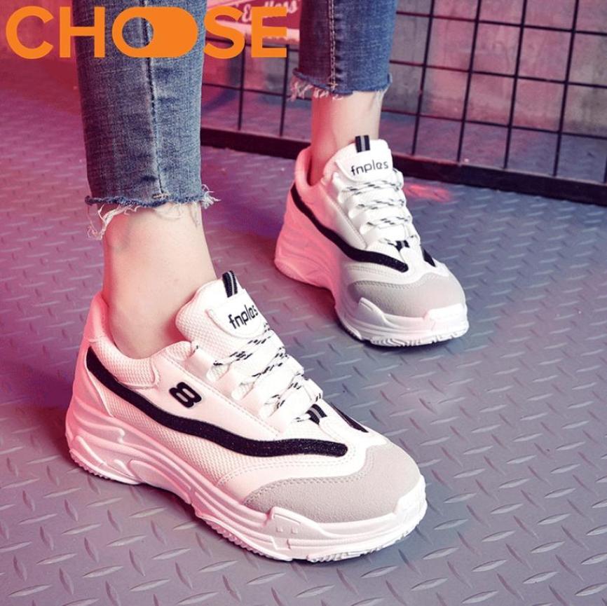 (video)Giày Độn Nữ Màu Trắng Đế Đúc Chữ B Phong Cách Thể Thao Năng Động 2901 giá rẻ