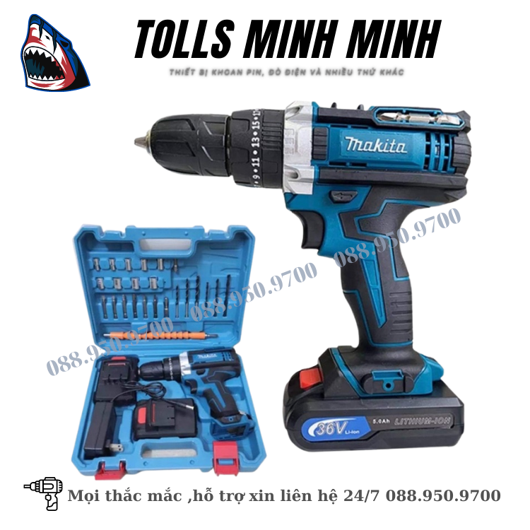 Máy Khoan Pin Bắn Vít Makita 3 chức năng, khoan tường bắn vít mở bulong, tiện lợi cho việc sử dụng gia đình