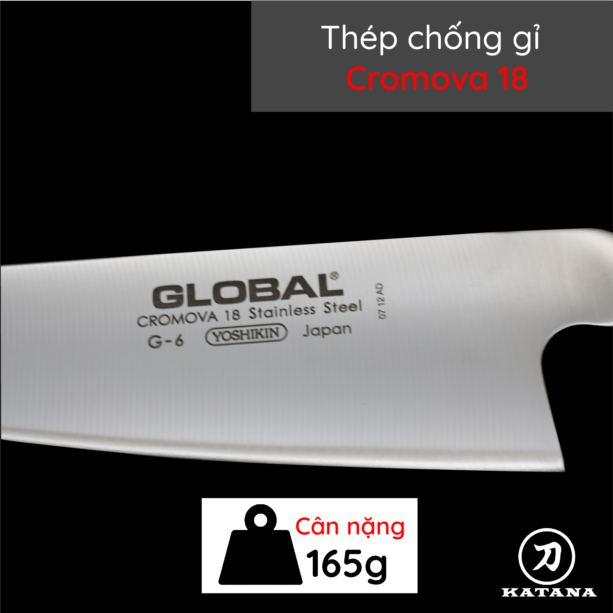 Dao bếp Nhật cao cấp Global G6 Slicer - Dao thái lát (180mm)