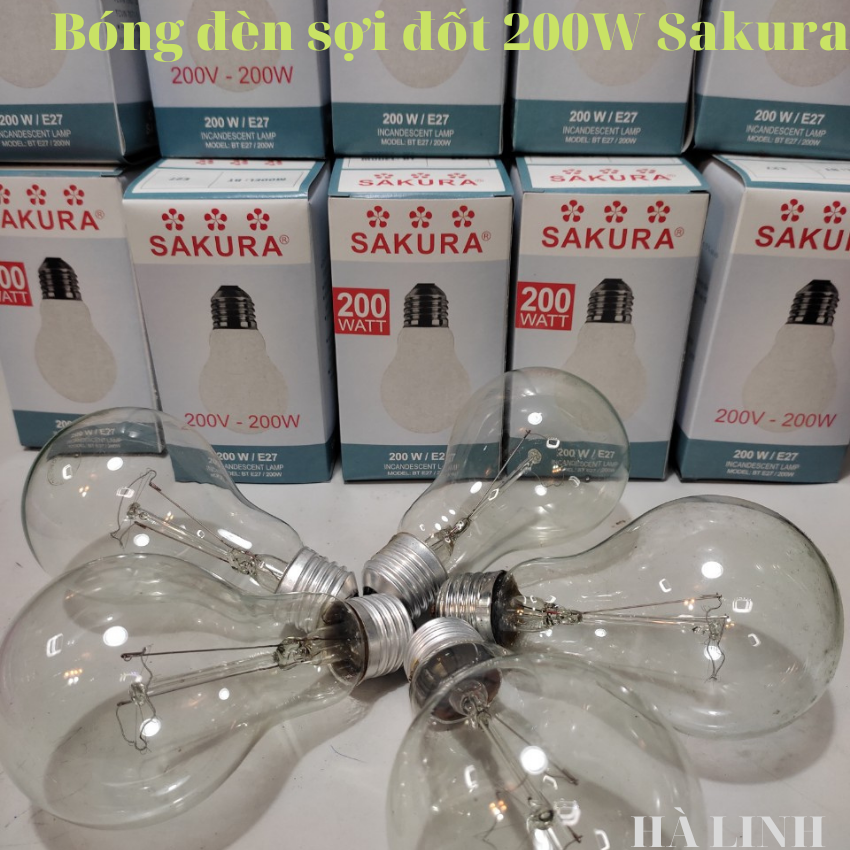 Bóng đèn sợi đốt 200W SAKURA, hàng chính hãng, ledhld
