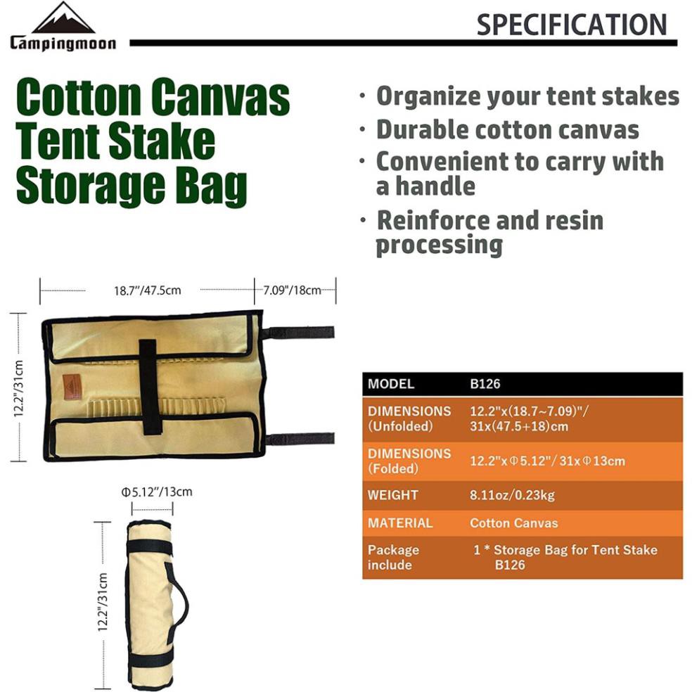 Túi đựng cọc lều Campingmoon B-126/B-135
