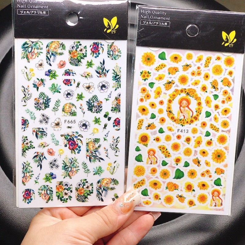 Sticker hoa bướm dán móng 21 đến 40