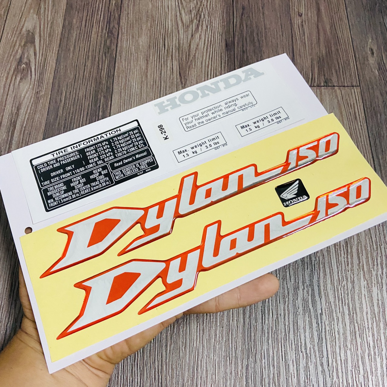 [dylan trắng đỏ) tem dán xe dylan 150cc cao cấp như tem zin