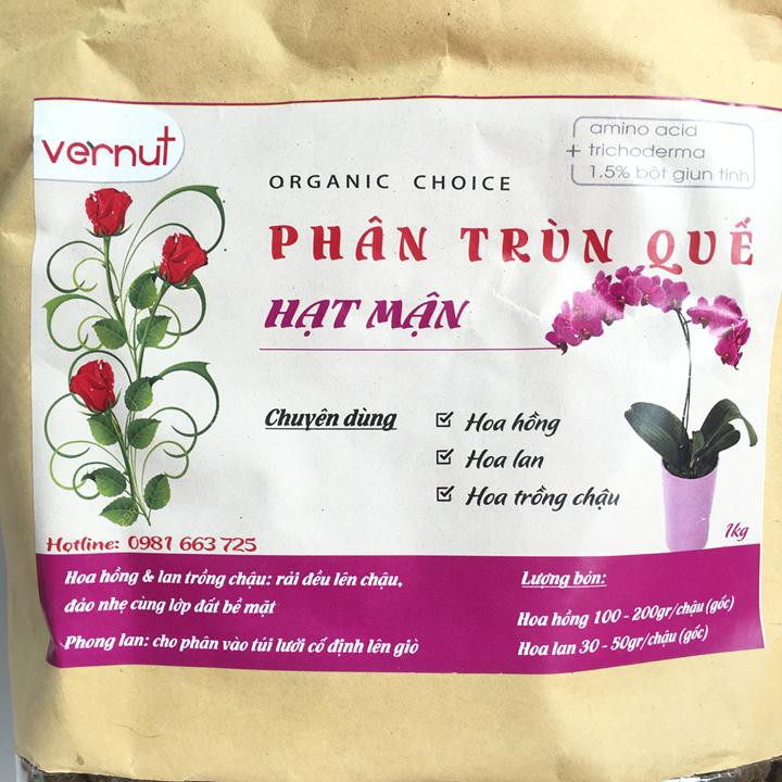 Phân trùn quế hạt mận Vernut túi 1 kg