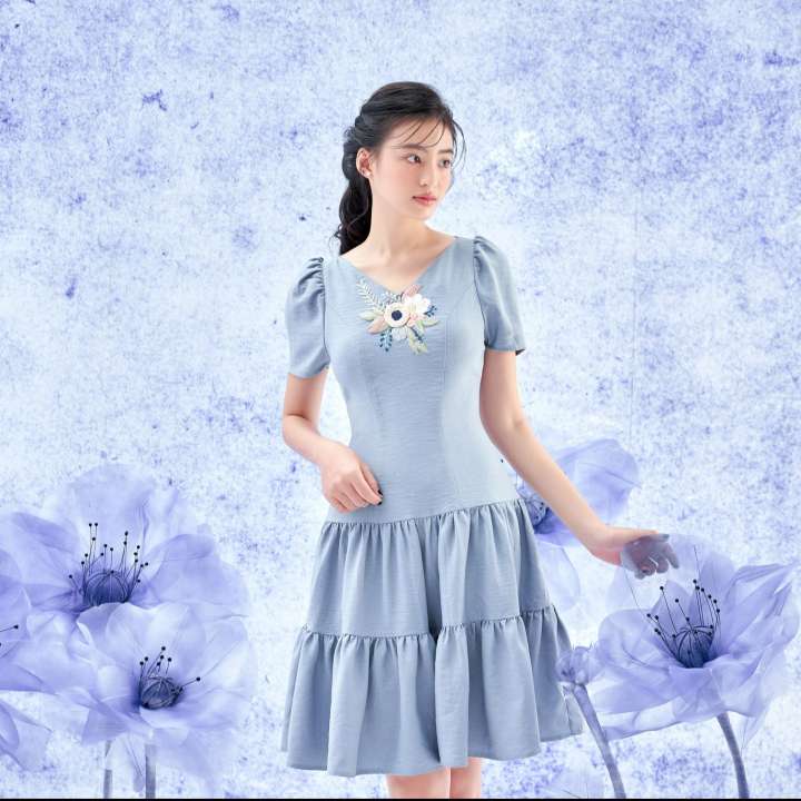 OLV – Đầm Embroidered Dress in Stone – OLV ,SKU : 1743939037_VNAMZ-7797501460 >>>🇻🇳 Top1Vietnam 🛒>>> lazada.vn 🇻🇳🇻🇳🇻🇳🛒🛍🛒