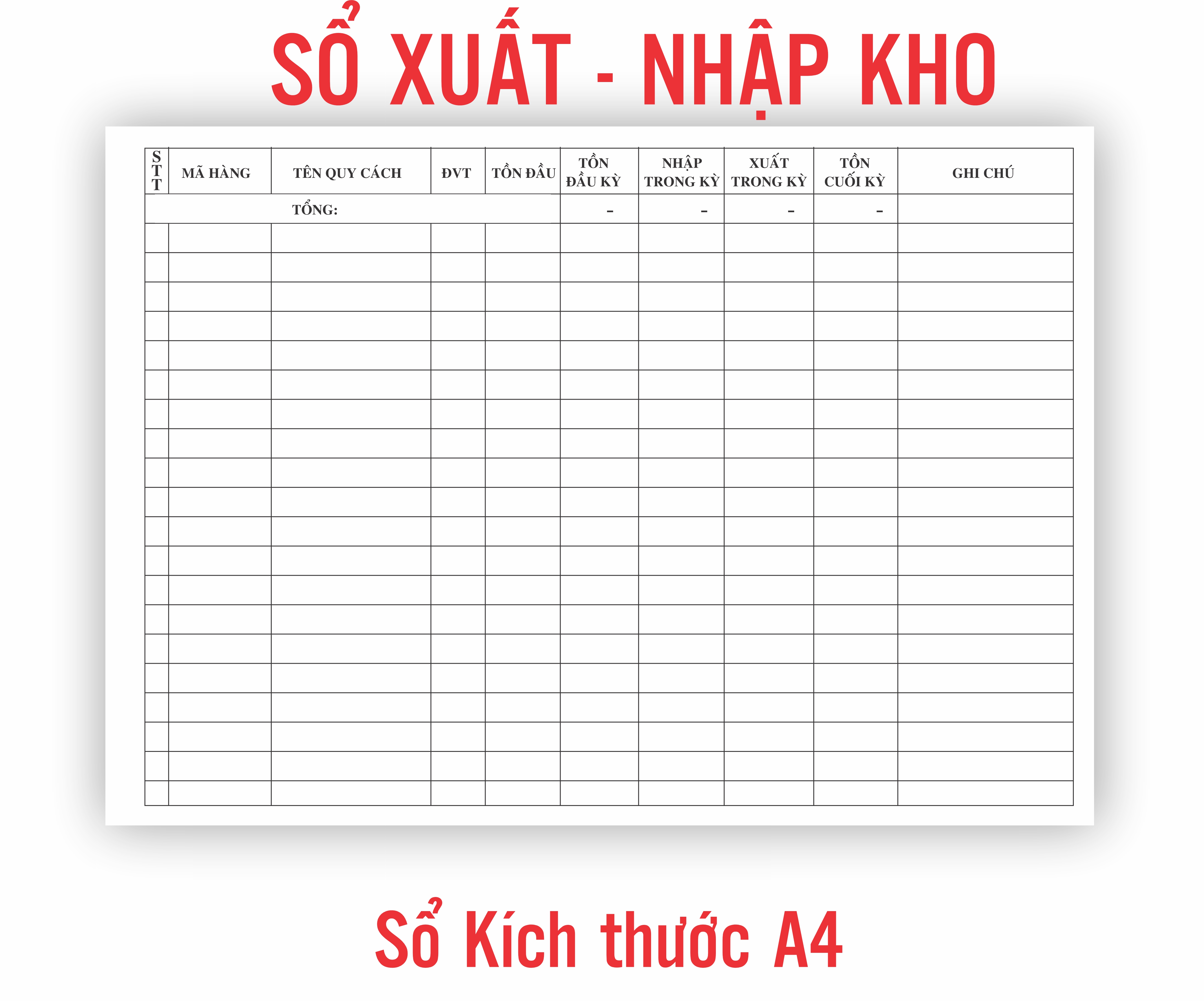 Sổ Xuất Nhập Kho A4 100 trang