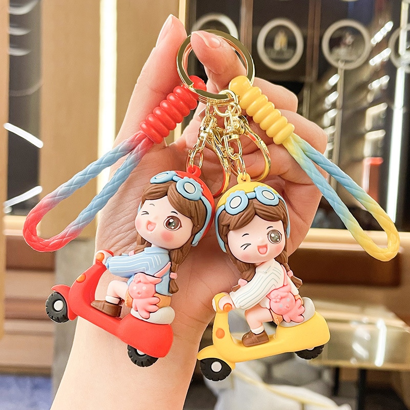 Móc Khóa Cặp Đôi Lái Xe Dây Treo Key Chain Đeo Balo