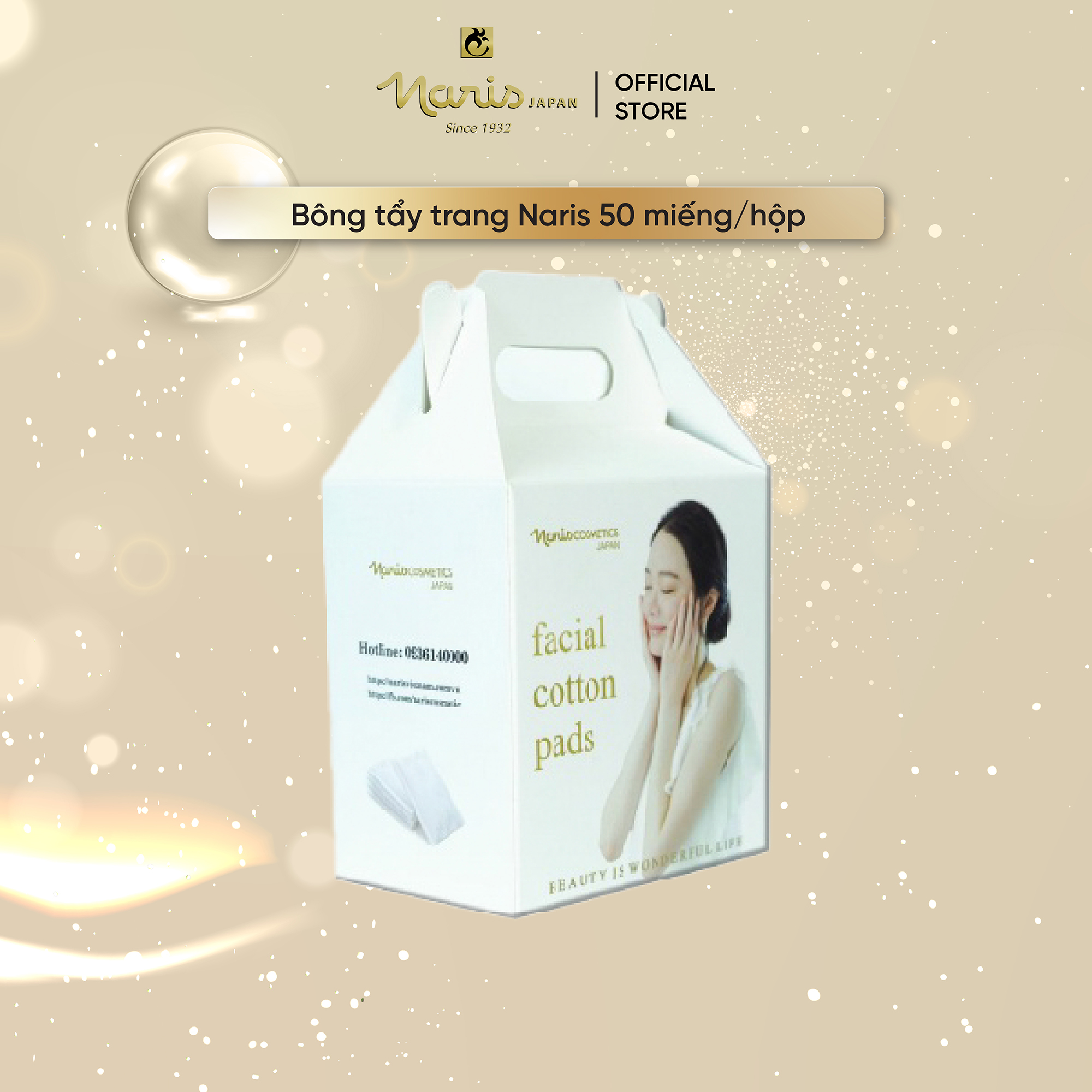 Bông tẩy trang Naris (50 miếng/hộp)