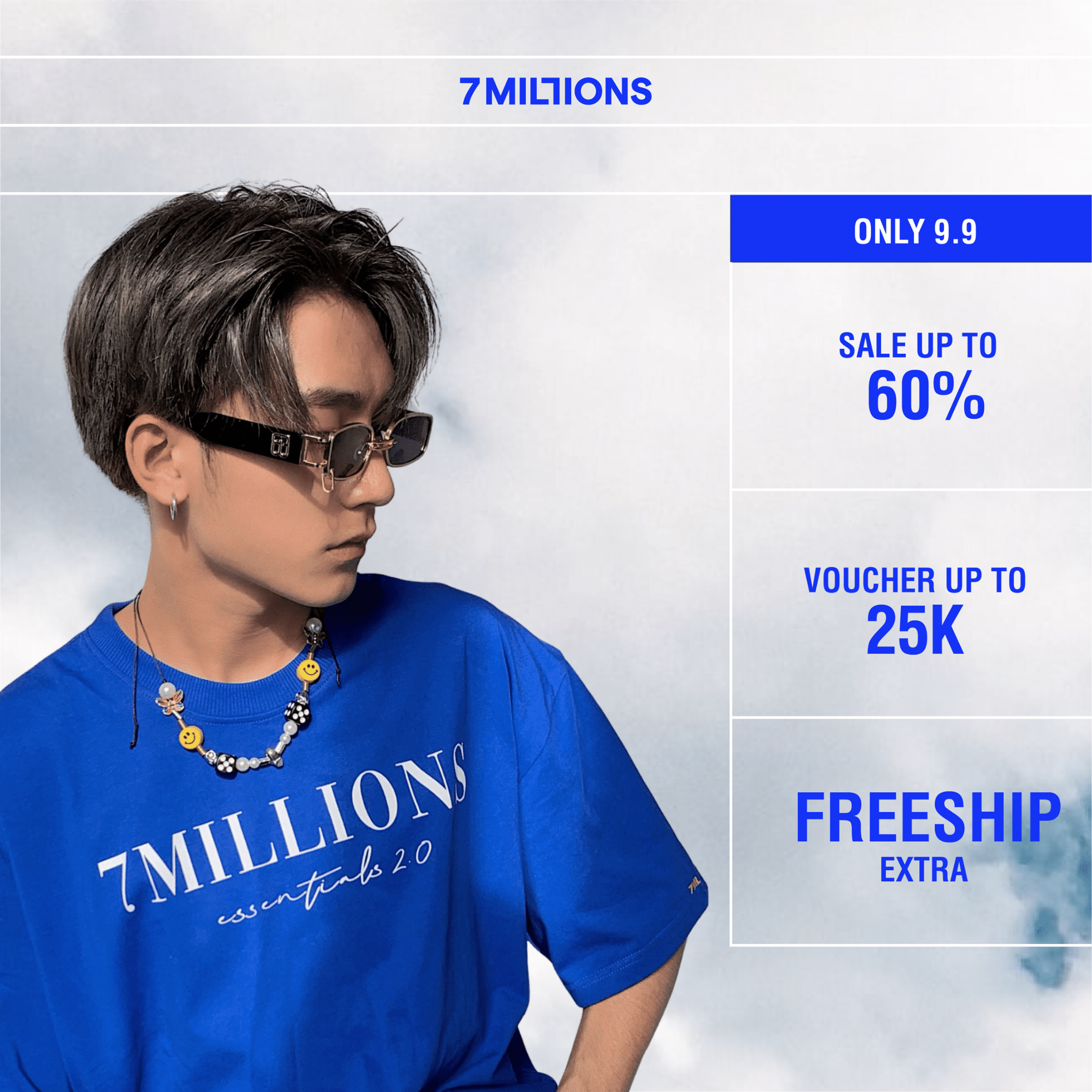 7MILLIONS Áo thu Basic 2.0 / Màu xanh